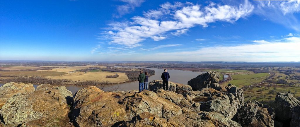 The view from Stout's Point on top of Petit Jean Mountain.
