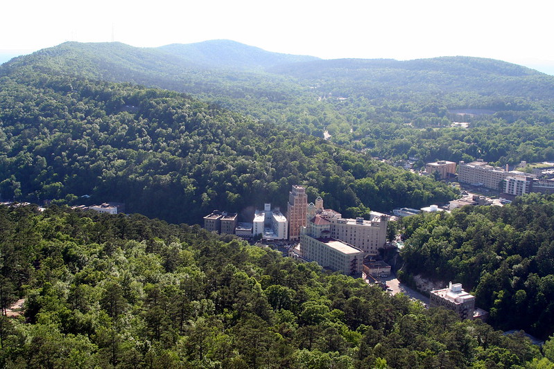 Hot springs mountain tower with kids
