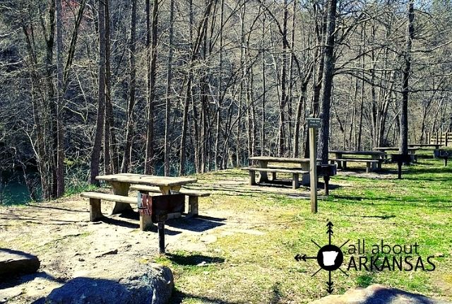 picnic area at JFK campground in heber springs