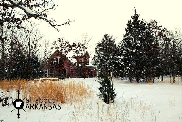 house in deep arkansas snow