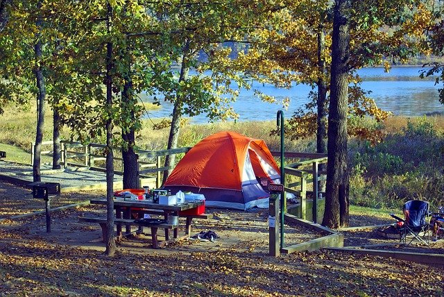 tent camping at Woolly Hollow State Park
