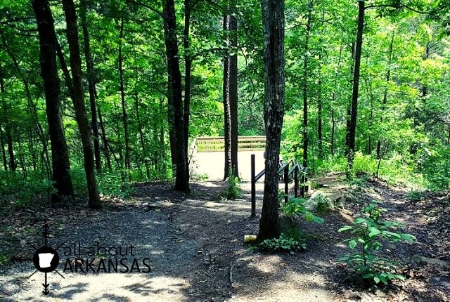 handicap accessible trail that leads to bridal veil falls overlook heber springs arkansas