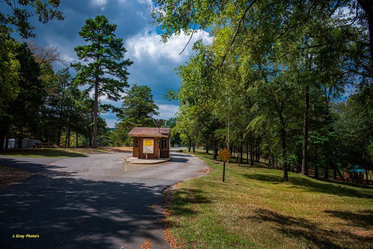 Gatehouse at Cowhide Cove Campground on Lake Greeson in Arkansas
