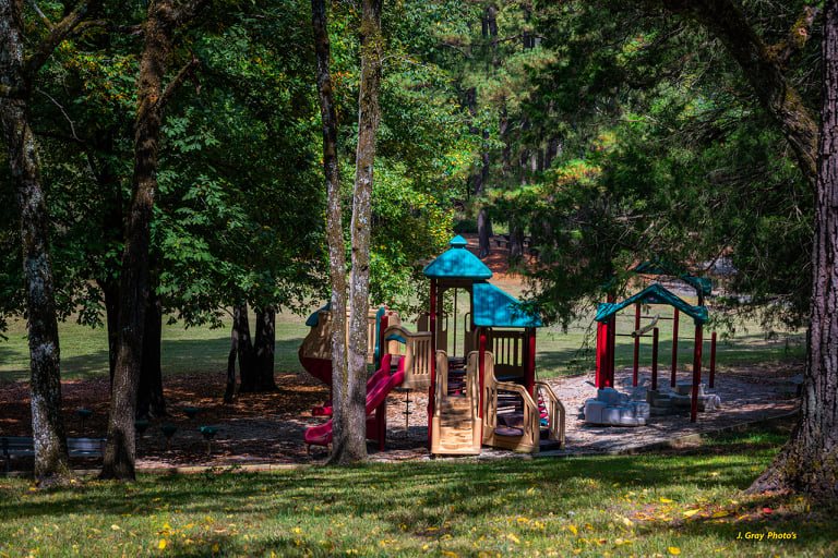 The playground at the campground is perfect for kids! 