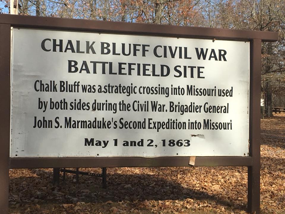 Signage at Chalk Bluff Battlefield Site