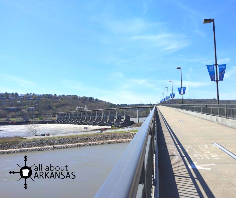 Big Dam Bridge in North Little Rock Arkansas over the Murray Lock and Dam