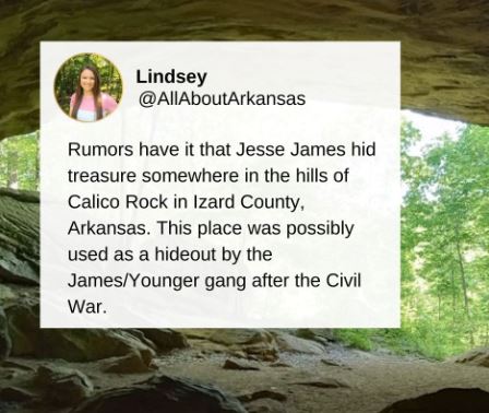 Jesse James hid out in Arkansas